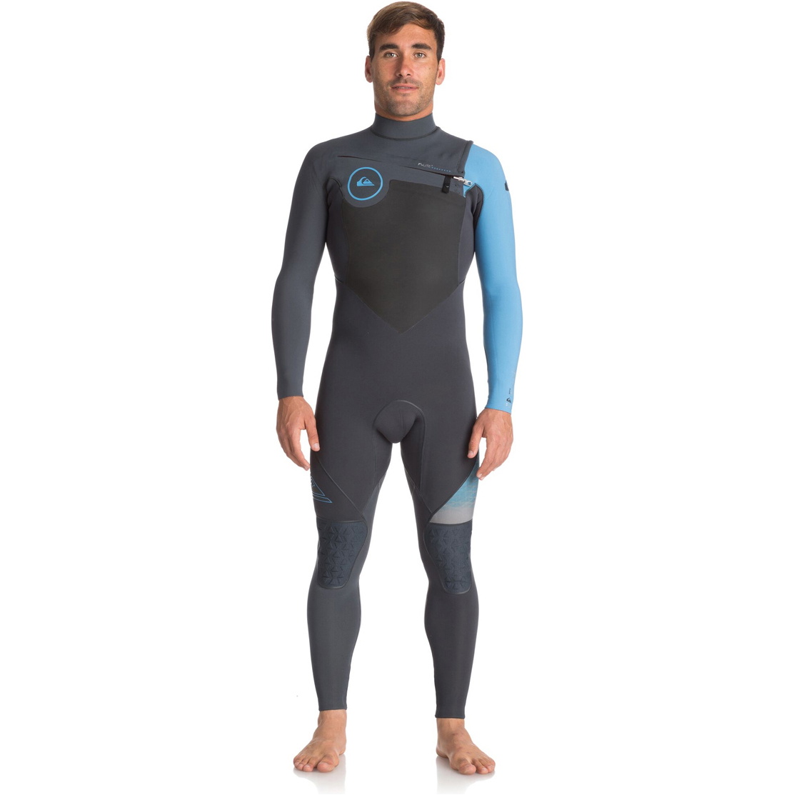 Quiksilver Highline Plus 3/2mm Chest Zip Wetsuit GUN METAL / SEA BLUE EQYW103049